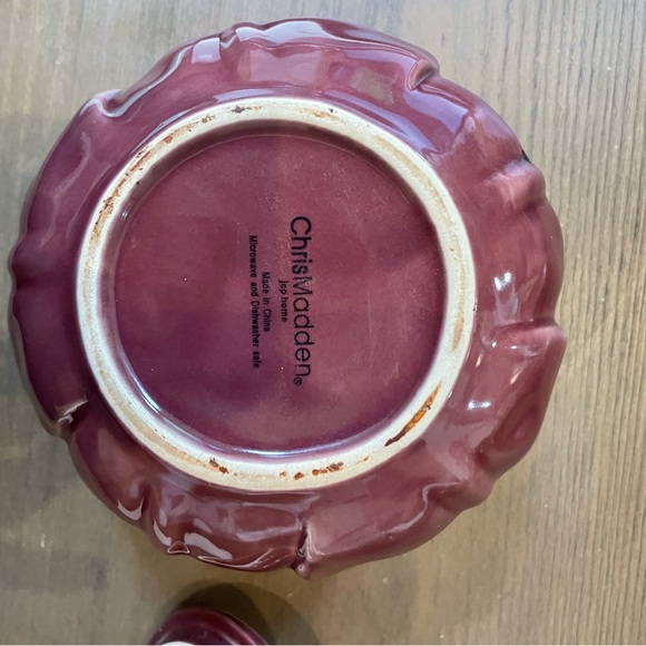 Ceramic small cabbage bowl with lid – plum colored - Picture 3 of 6